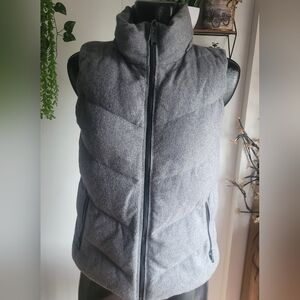 Gap Wool Blend Grey Puffer Vest S